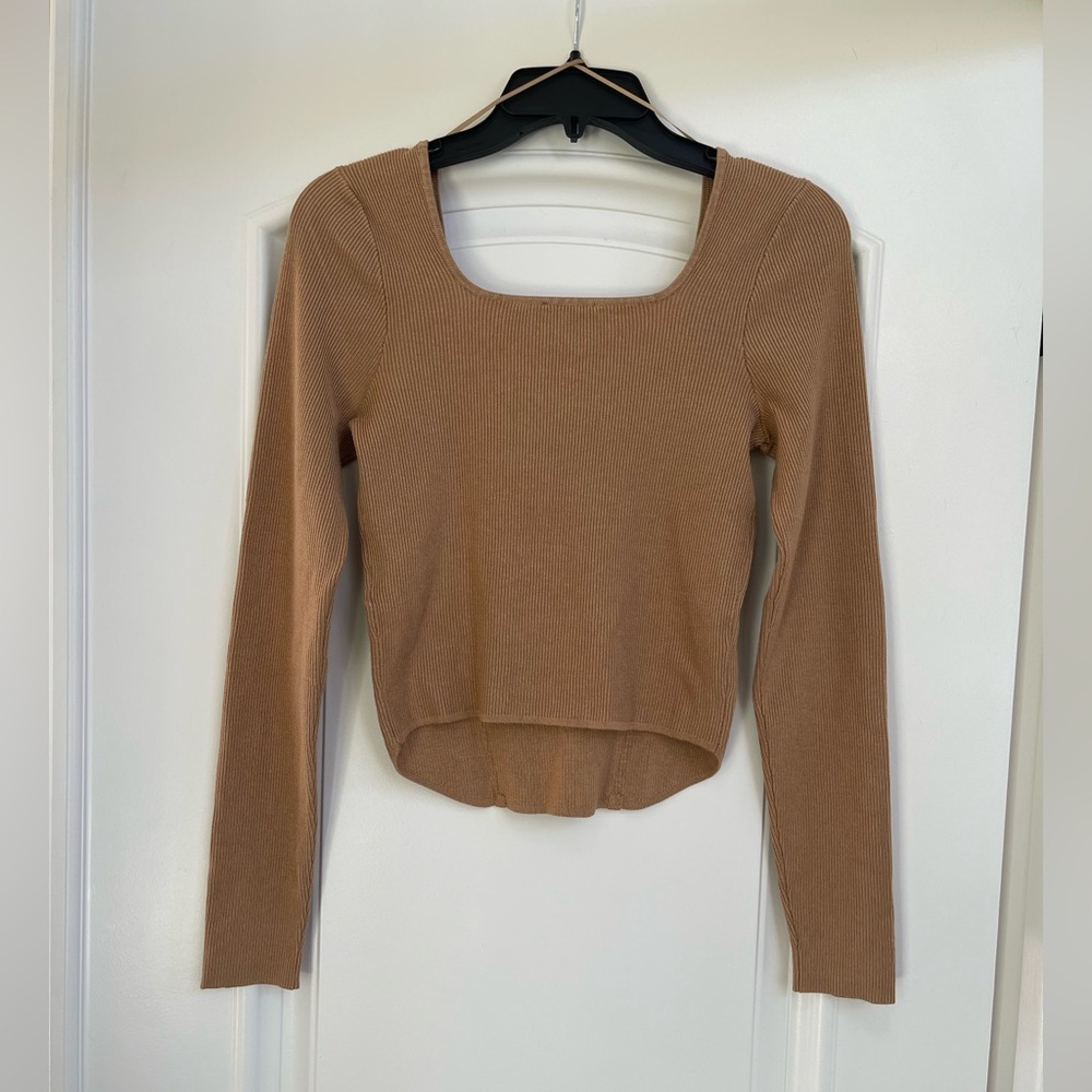 Bar III Ribbed Square Neck Top - Picture 7 of 8